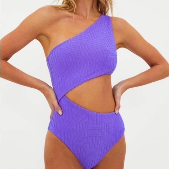 Beach RiotCeline Cutout One-Shoulder One-PieceSwimsuit Purple Ultra Violet - Picture 2 of 10